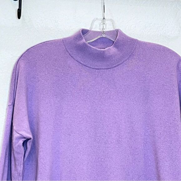 Madewell Ashbury Mockneck Wool/Alpaca Blend Sweater in Vibrant Lilac size Small - Picture 4 of 15